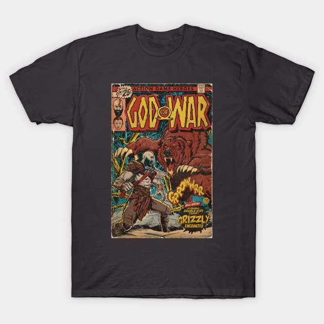 GOW Bear Scene Comic Cover fan art T-Shirt by MarkScicluna